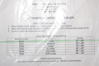 Proven 2550 Post-Surgical Abdominal Binder Small 22