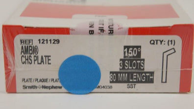 Smith&Nephew 121129 AMBI CHS Plate 150 degree 3 slots 80mm length (x)