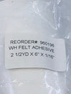 Aetna Felt 960196 WH Felt Adhesive 2 1/2yad. x 6inch x 1/16inch
