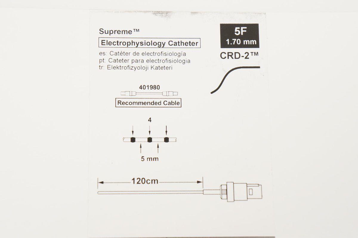 St. Jude Medical 401860 Supreme Electrophysiology Cath. 5F, 5mm x 120c