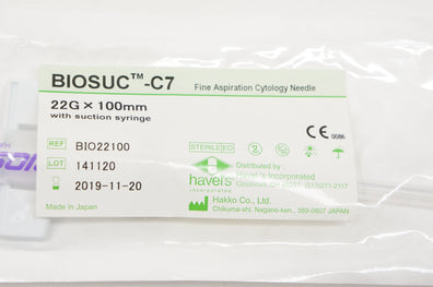 Havels BIO22100 BIOSUC-C7 Fine Aspiration Cytology Ndle 22G x 100mm (x)