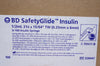 BD 328447 SafetyGlide Insulin Syringe 1/2mL, 31G x 15/64inch TW - Box of 100