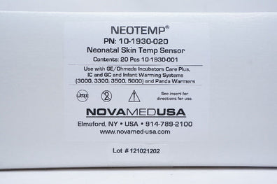 NovaMed 10-1930-020 NEOTEMP Neonatal Skin Temp Sensor - Case of 60