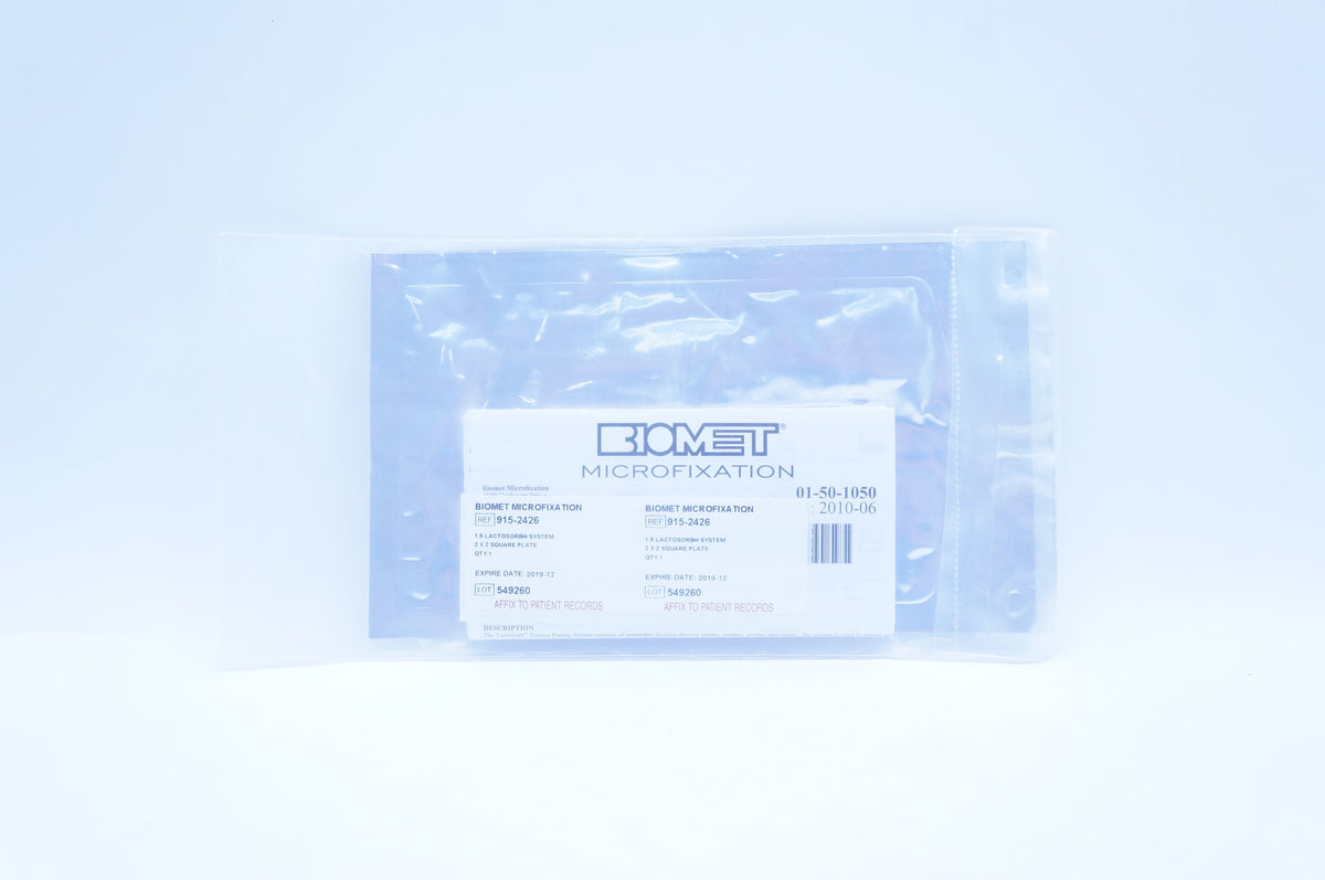 Biomet 9152426 1.5 Lactosorb System 2 x 2 Square Plate PLLA/PGA (x