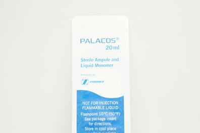 Palacos 4476 Heraeus Medical Zimmer Sterile Ampule and Liquid Monomer 20ml