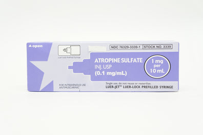Amphastar 3339 Atropine Sulfate Injection USP, 0.1mg/mL (x)