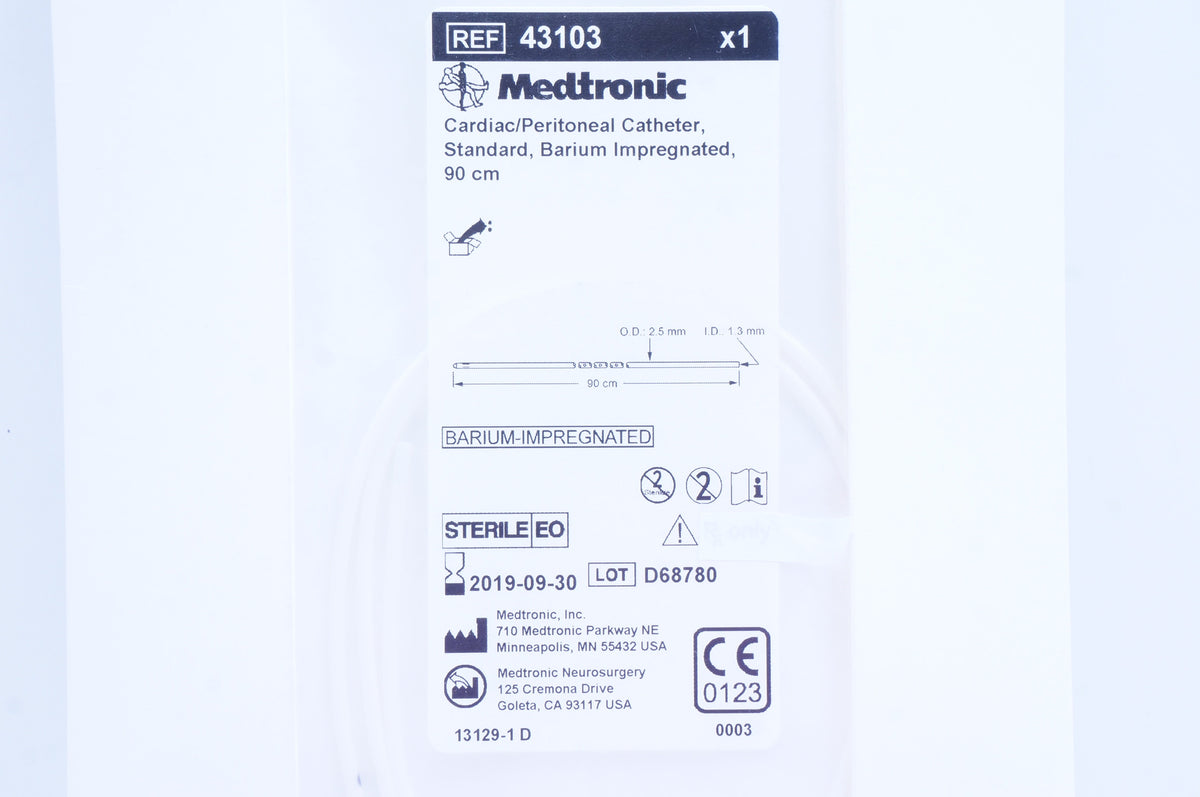 Medtronic 43103 Cardiac/Peritoneal Cath, Standard, Barium Impregnated