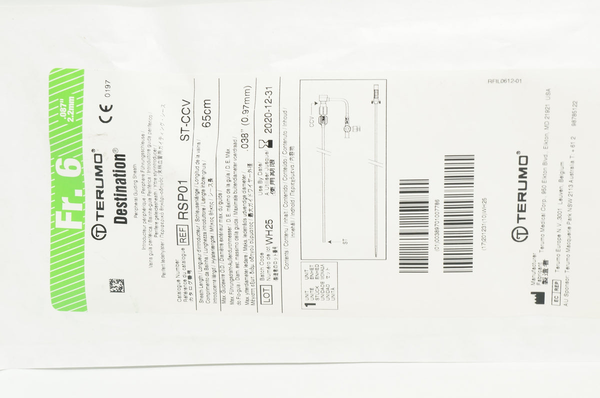 Terumo RSP01 Pinnacle Destination Guiding Sheath 6F x 65cm (x