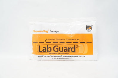 Biohazard DispenserBag Package LabGuard Reclosable Specimen Bag