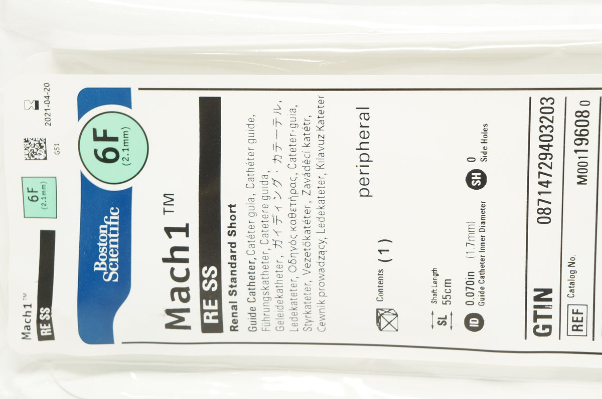 Boston Scientific M001196080 Mach1 RE SS Renal Standard Short 6F (x