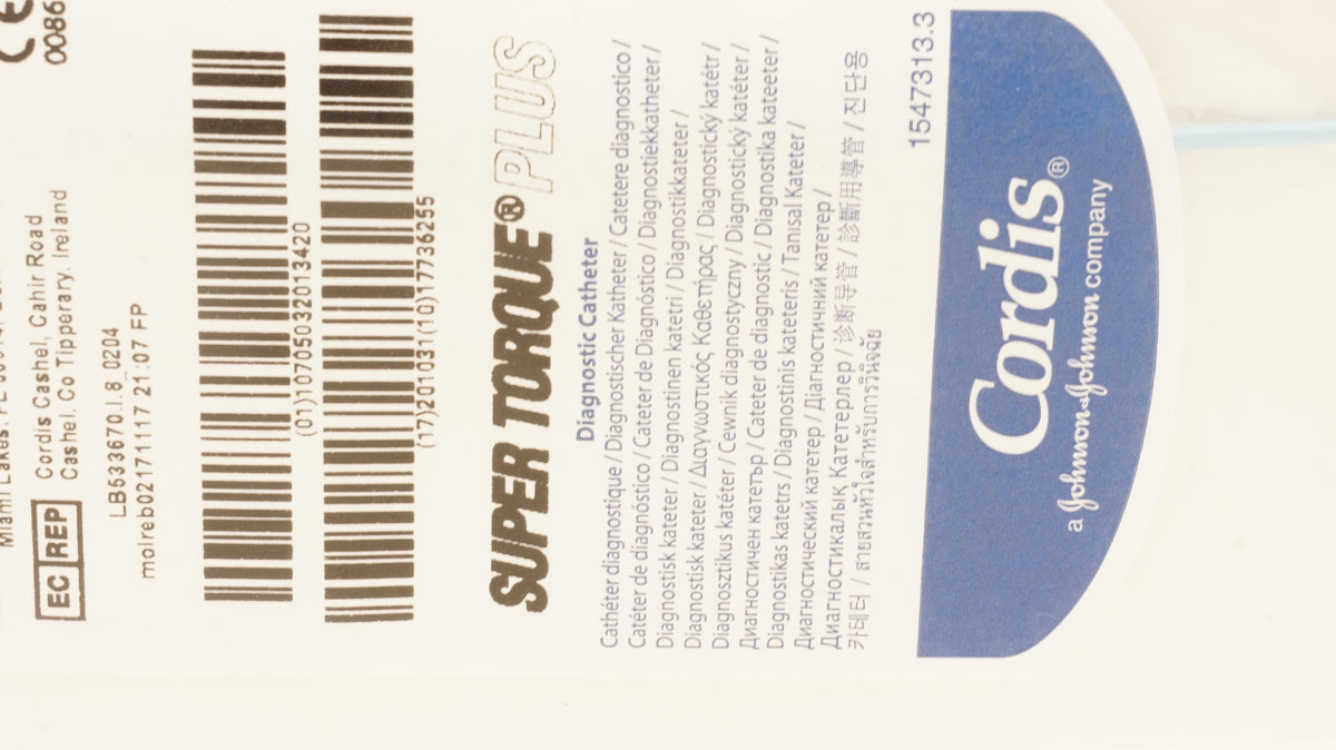 Cordis 533670 Super Torque RCB Diagnostic Catheter 6F x .038inch x 10