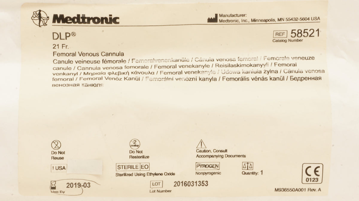 Medtronic 58521 DLP Femoral Venous Cannula 21Fr (x) Imedicsales