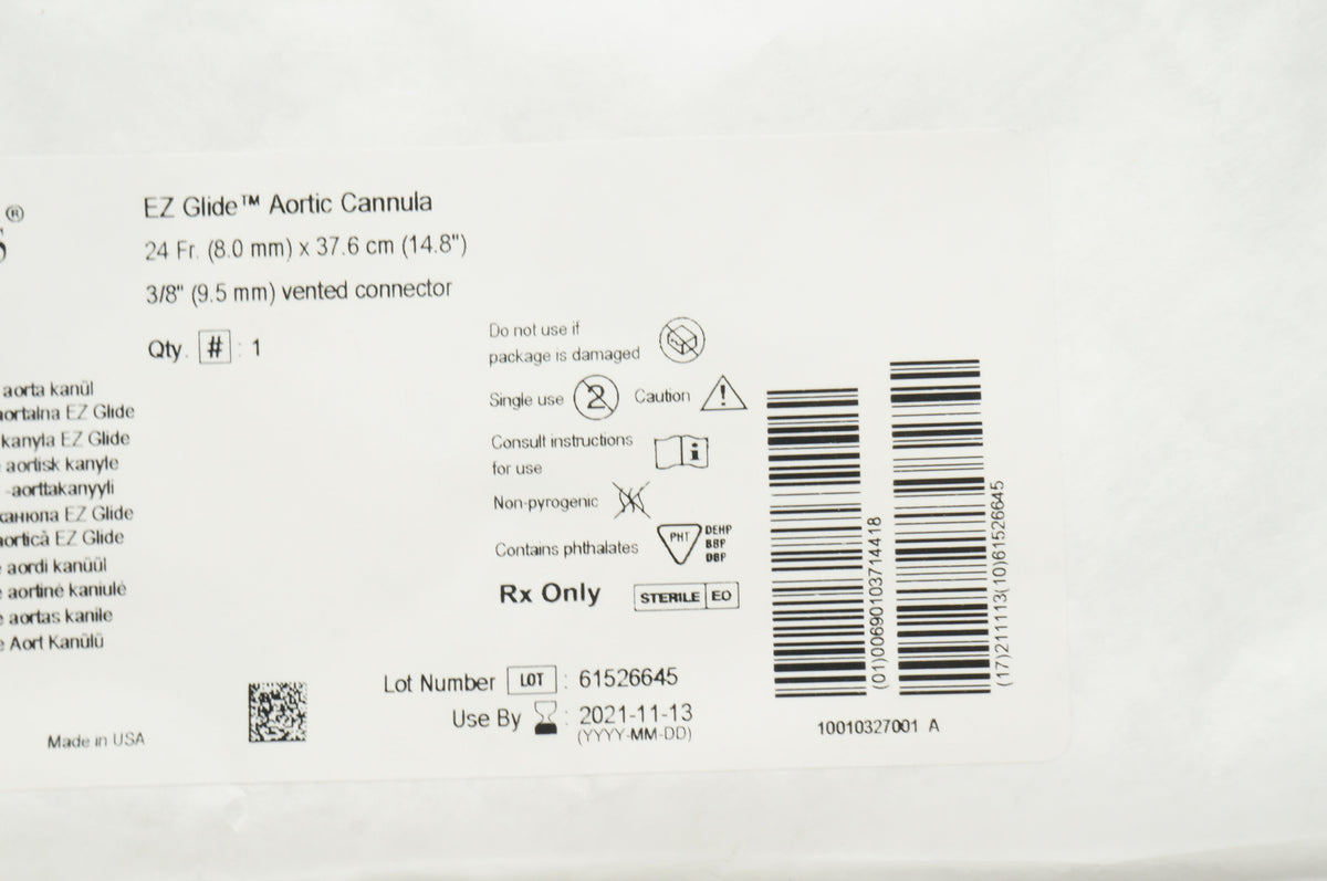 Edwards Lifesciences EZC24TA EZ Glide Aortic Cannula 24Fr. x 14.8inch