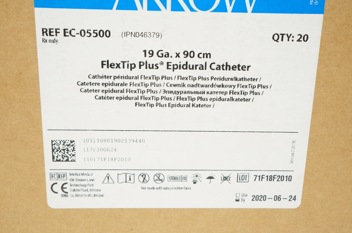 Teleflex EC05500 Arrow FlexTip Plus Epidural Cath. 19Ga x 90cm (x