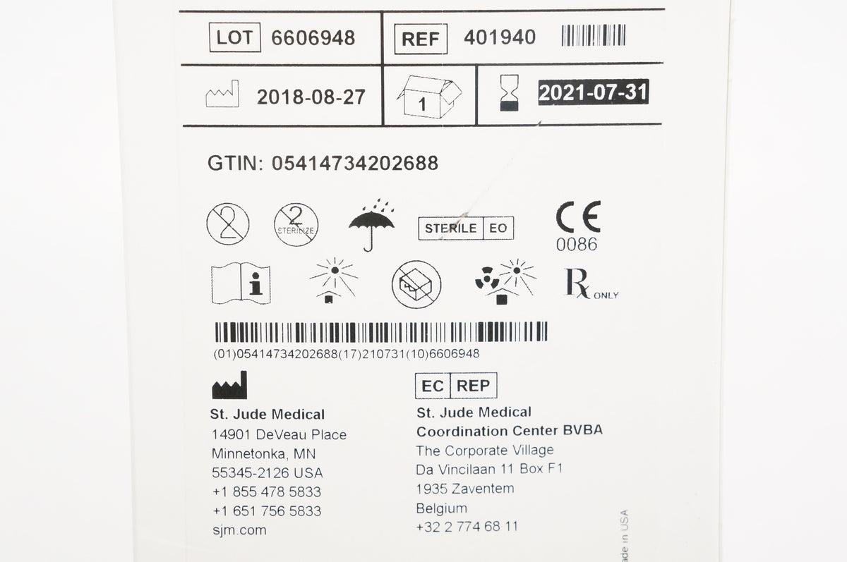 St.Jude Medical 401940 Livewire Steerable Electrophysiology Cath. 5F x