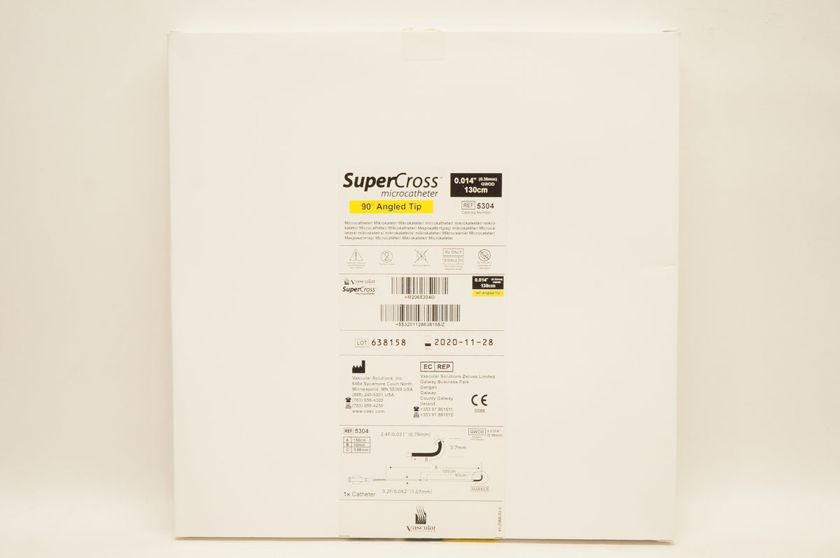 Vascular 5304 SuperCross Microcatheter 90 Degree Angled Tip 0.014