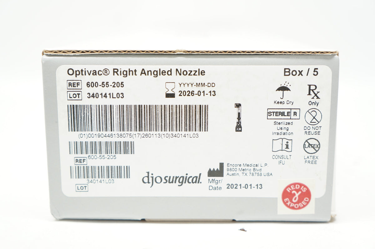 Djo Surgical 60055205 Optivac Right Angled Nozzle Box of 5