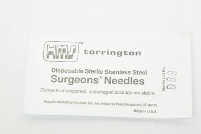HMS 7-707-4 Torrington Surgeons Ndles Mayo Catgut 1/2 Circle Taper Point