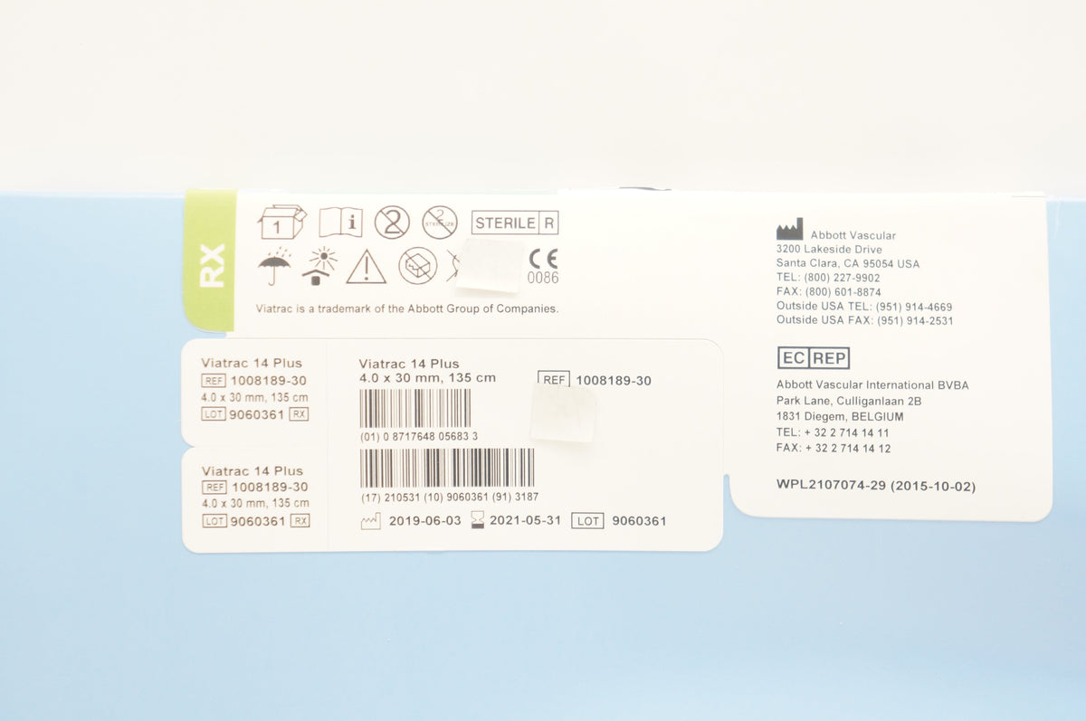 Abbott 100818930 Viatrac 14 Plus Peripheral Dilatation Catheter 6F/4F