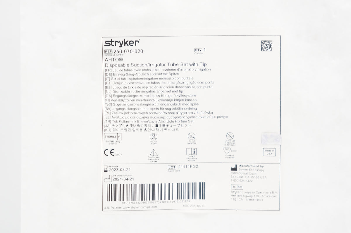 Oseree LTS250CRYSTALBURGUNDY 関税送料込 Stryker Suction Lot 250-070-408 250-070-485 250-070-405