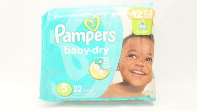 P&G Pampers Baby-Dry, Size 5, 27+ Ib - Pack of 22