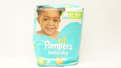 P&G Pampers Baby-Dry, Size 6, 35+ Ib - Pack of 18
