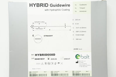 Balt HYBRID008D HYBRID Guidewire with Hydrophilic Coating 220cm