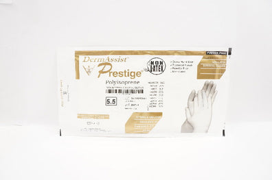IHC 140550 DermAssist Prestige Polyisoprene Non-Latex Gloves, Size 5.5