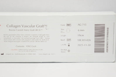 Artegraft AG715 Collagen Vascular Graft 6mm x 19cm (x)