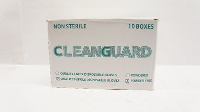 CleanGuard Nitrile Powder-Free Examination Gloves, Medium, Blue - Box of 9