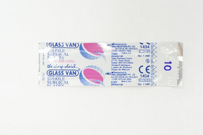 Niraj 1434 Glass Van The Sharp Choice Sterile Surgical Blade #10