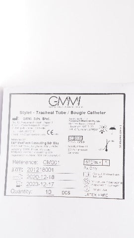 Gmmi CM001 Stylet - Tracheal Tube / Bougie Catheter - Box of 10