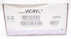 Ethicon J581G 2-0 Suture Coated Vicryl XLH 70mm 1/2c Taper 27In - Box of 12 (x)
