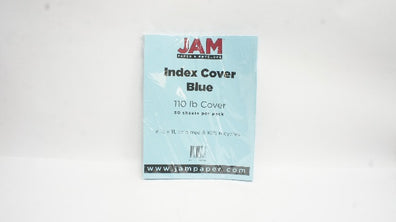 JAM 216916789 Paper & Envelope Index Cover, Blue 8-1/2 x 11, 110lb. - Pack of 50