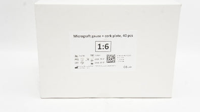 Humeca 2.6/40 Micrograft Gauze + Cork Plate, 1:6 - Box of 40