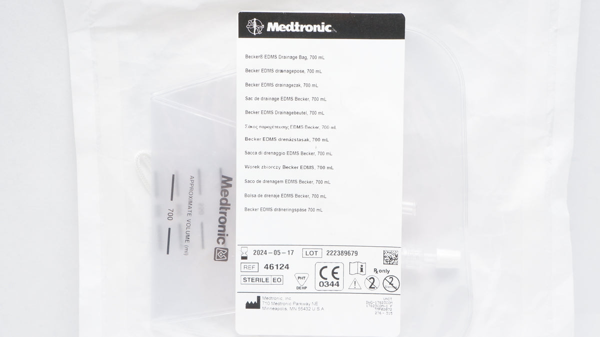 Medtronic 46124 Becker EDMS Drainage Bag, 700mL (x) Imedicsales