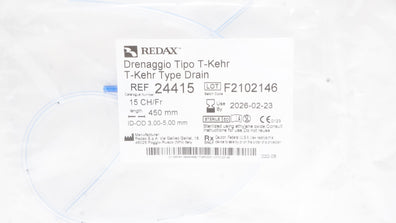 Redax 24415 Drenaggio Tipo T-Kehr Type Drain 15CH/Fr 450mm