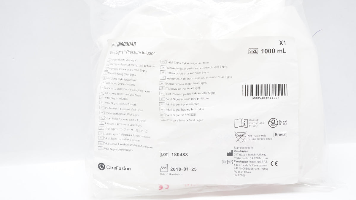 CareFusion IN900048 Vital Signs Pressure Infusor 1000ml Imedicsales