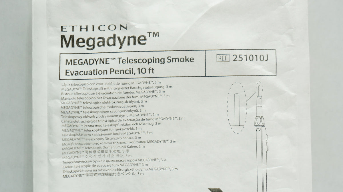 Ethicon 251010J MEGADYNE Telescoping Smoke Evacuation Pencil, 10 ft (x Imedicsales
