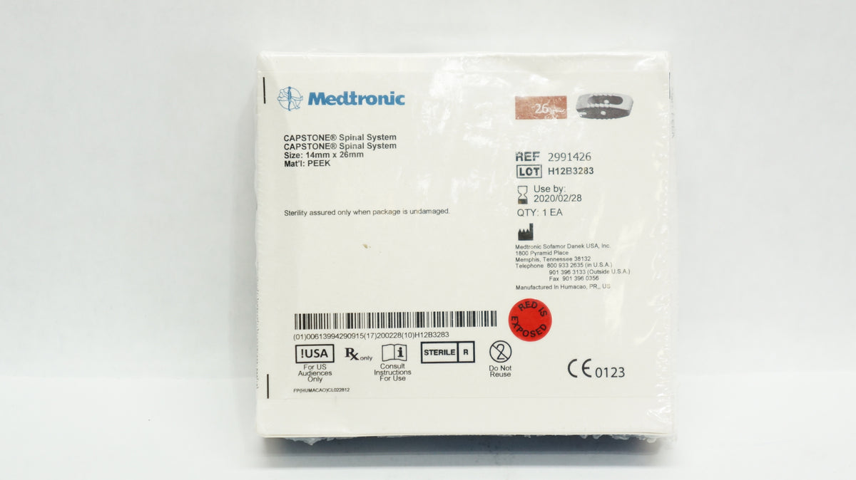 Medtronic 2991426 Capstone Spinal System, PEEK 14mm x 26mm (x