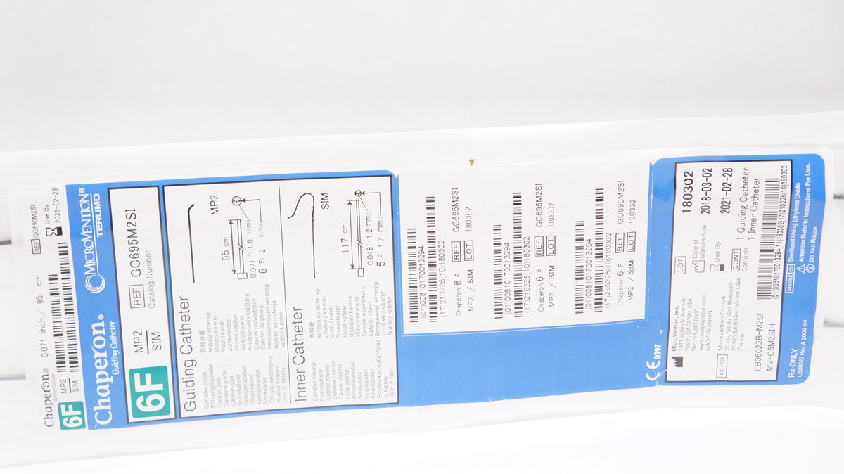 Microvention Terumo GC695M2SI Chaperon Guiding Cath. 6F MP2 95cm x