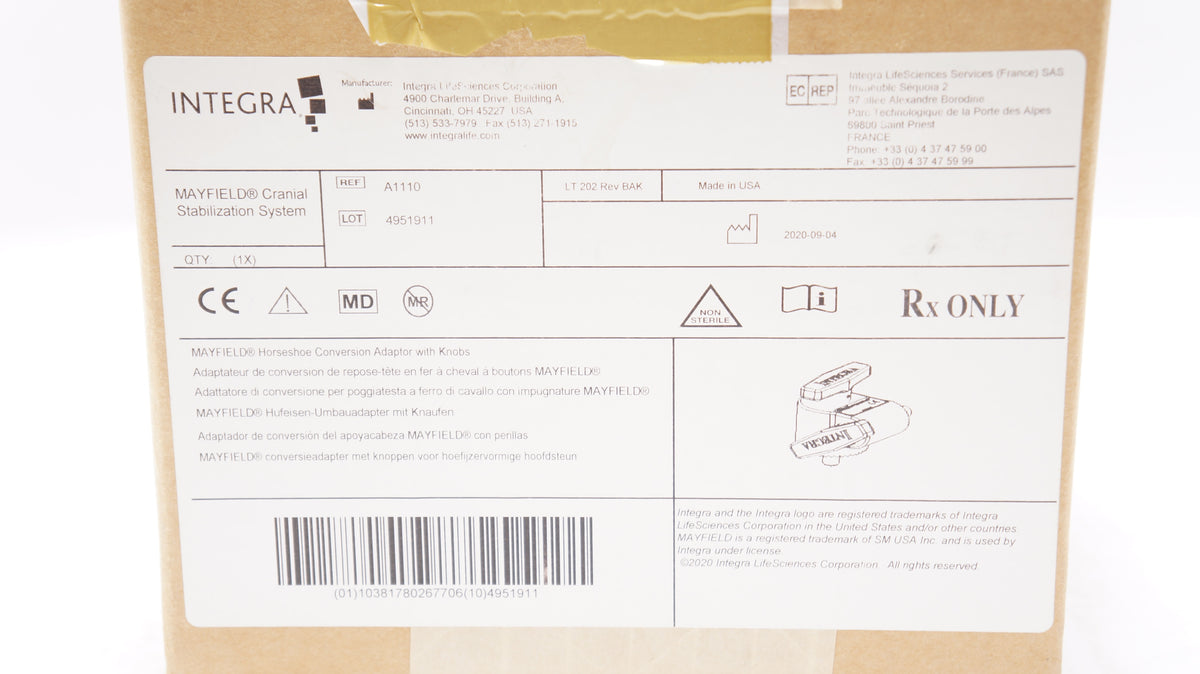 Integra A1110 MAYFIELD Cranial Stabilization System Horseshoe Conversi