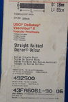 Bard 492500 USCI DeBakey Vasculour II Vascular Prosthesis D. 18mm, L. 65cm