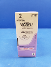 Ethicon J719T 2 VICRYL, OS-8, 40mm 1/8c Reverse Cutting, 18" (x) ~ Box of 24