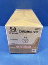 Ethicon 687G 5-0 CHROMIC GUT, P-3 13mm 3/8c Reverse Cutting, 18in. (x) ~ Box  of 12