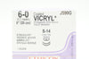Ethicon J590G 6-0 VICRYL S-14 8mm 1/4c Spatula 8inch (x) - Box of 12