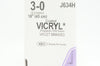 Ethicon J634H 3-0 Vicryl Absorbable Braided Polyglactin, 18inch - Box of 36