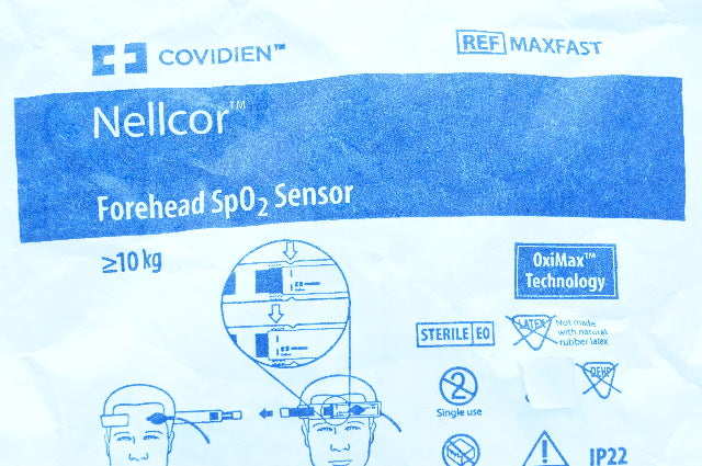 Covidien MAXFAST Nellcor Forehead SP02 Sensor OxiMax Technology ≥ 10 k ...