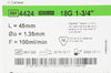 Smiths Medical 4424 Cathlon Clear I.V. Cath.18G x 1-3/4in100ml/min - Box of 50