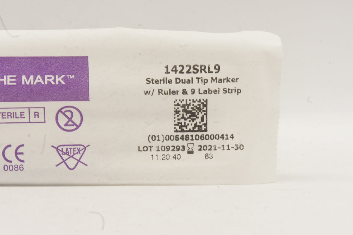Viscot Medical 1422SRL9 Sterile Dual Tip Marker W/Ruler & 9 Label Stri ...